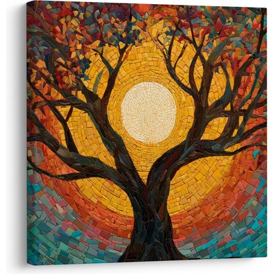 Obraz - Slnko v korune stromu života, jednodielne 70x70 cm