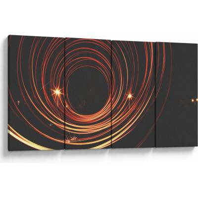 Obraz abstraktních linek, Čtyřdílný 160x80 cm