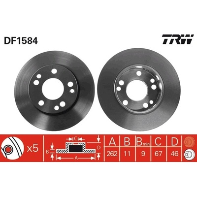 TRW Brzdový kotúč DF1584