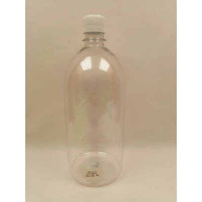 Tera Plastová lahvička čirá s bílým víčkem 1 l