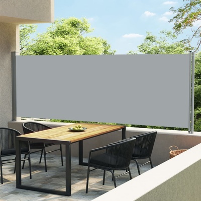 vidaXL Zatahovací boční markýza / zástěna 600 x 160 cm šedá