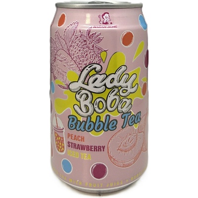 Madam Hong Lady Boba Peach, strawberry bubble tea 320 ml