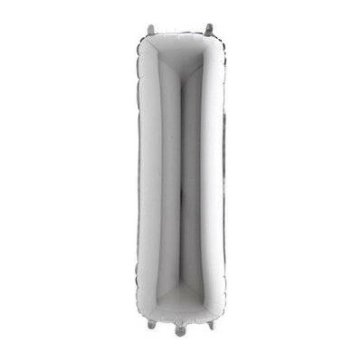 GRABO Písmeno "I" stříbrné 102cm 40" fóliový balónek