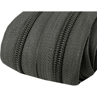Zip spirálový 5 mm metráž pro jezdce typu POL 312 šedá tmavá