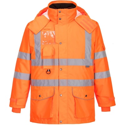 PortWest bunda RIS RT27 Hi-Vis Traffic 7v1 zateplená reflexní oranžová