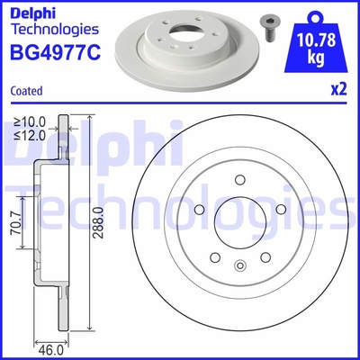 DELPHI Brzdový kotúč BG4977C