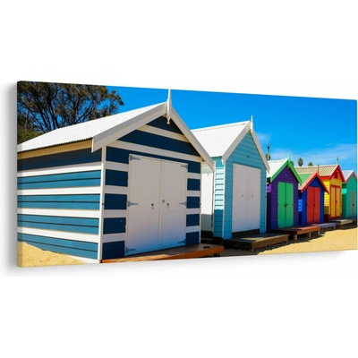 Obraz - Pláž Brighton, Melbourne, Austrália, jednodielne 250x125 cm