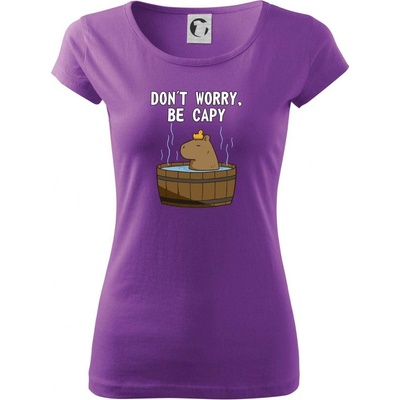 Don't worry be capy Pure dámske tričko Fialová