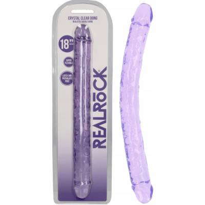 Realrock Obojstranné dildo 45 cm fialové
