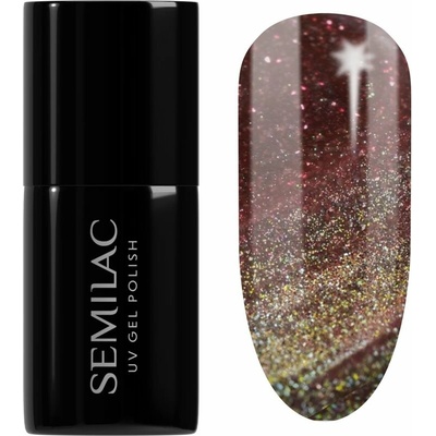 Semilac UV Hybrid Galaxy Flash gélový lak na nechty s použitím UV/LED lampy odtieň 824 Digital Red 7 ml