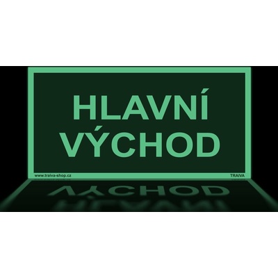 Traiva s.r.o Hlavní východ Verze: Plast 200 x 100 mm tl. 1.1 mm - fotoluminiscenční - Kód: 08947