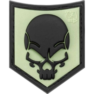 Gumená nášivka Jackets to Go SOF Skull - žltá-čierna svietiaca