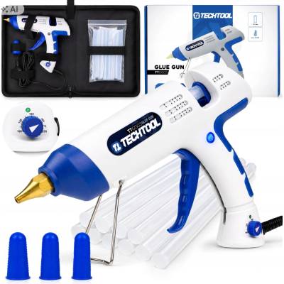 TECHTOOL PISTOLE NA HORKÉ LEPIDLO 150 W 220 °C + LEPIDLO 11 MM + POUZDRO S REGULACÍ TEPLOTY