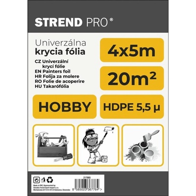 Strend Pro Fólia krycia Hobby maliarska 4x5 m 6µ zakrývacia
