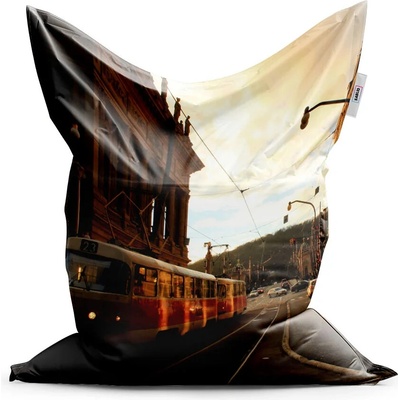 Sablio sedací vak Tramvaj v historickém městě 150x100 cm