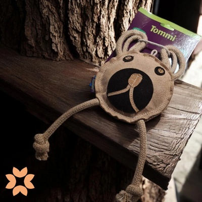 Natural Only kožená hračka pro psy Medvídě 28 cm