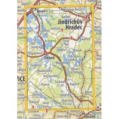 KČT 75 Třeboňsko a horní Lužnice - nástěnná turistická mapa 60 x 90 cm Varianta: mapa v dřevěném rámu, Provedení: Ticiago šedý