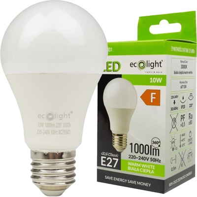LED žiarovka ECOlight E27 10W 900Lm teplá biela