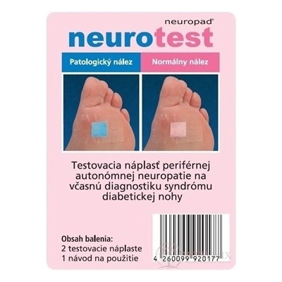 Neurotest emp diagnostický test DIABET. Polyneuropatie 2 ks