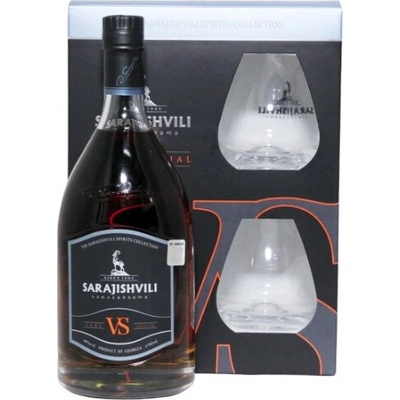 Wine Brandy Sarajishvili VS 40% 0,7 l (dárkové balení 2 sklenice)