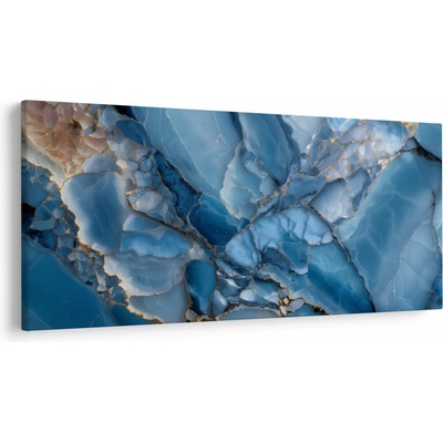 Obraz - Modrý členitý mramor, jednodílný 200x100 cm
