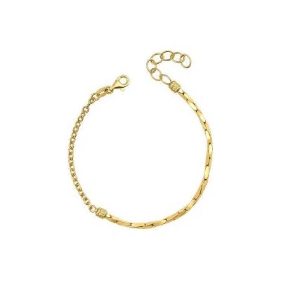 Basics Strieborný náramok gold plated Snake Texture B5674