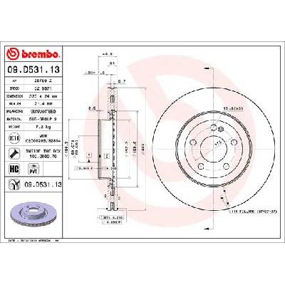 BREMBO Brzdový kotúč 09D53113