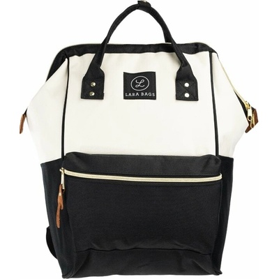 Lara Bags LÁTKOVÝ BATOH Čierna/Biela