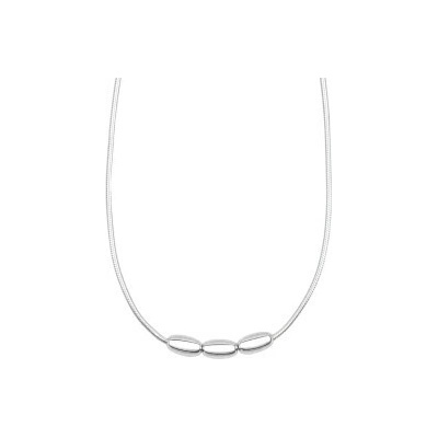 Basics Strieborný náhrdelník trojitá korálka N4774