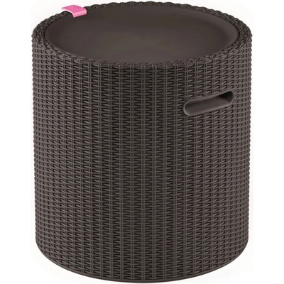 KETER Cool Stool taburet s chladičem, 43,7 x 43,7 x 44,3 cm, ratan antracit 17200045