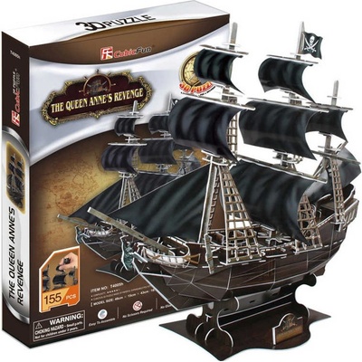 CubicFun 3D puzzle Pirátská loď Queen Anne´s Revenge 155 ks