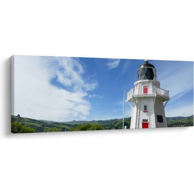Obraz majáku Akaroa, Nový Zéland, jednodílný 145x58 cm