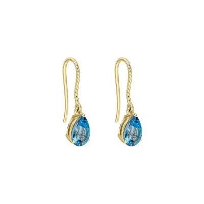 Elements gold Zlaté náušnice s Topásom London Blue GE2524L
