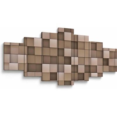 Obraz - Béžové kocky, sedemdielne 210x100 cm