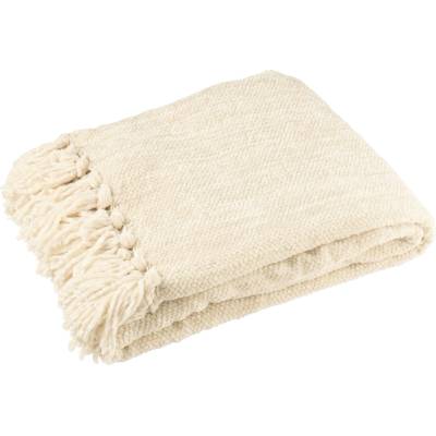J-Line by Jolipa Béžový žinylkový pléd s třásněmi Chenill Fringe Beige 130x170x1