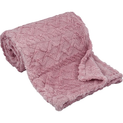 MODA Mikro flanel deka starorůžová abstrakce geometrické tvary zimní vánoční motiv 150x200