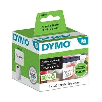 DYMO Etikety, do LW tlačiarní, 54x70 mm, 320 ks etikiet, DYMO