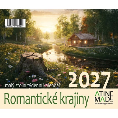 Romantické krajiny, malý stolní, týdenní, 13 x 15 cm 2027