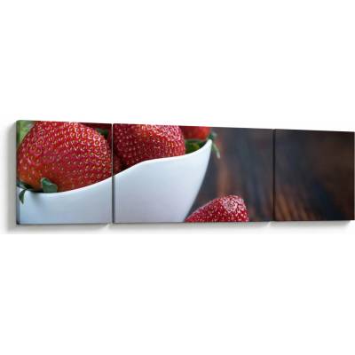 Obraz jahod, třídílný 170x50 cm