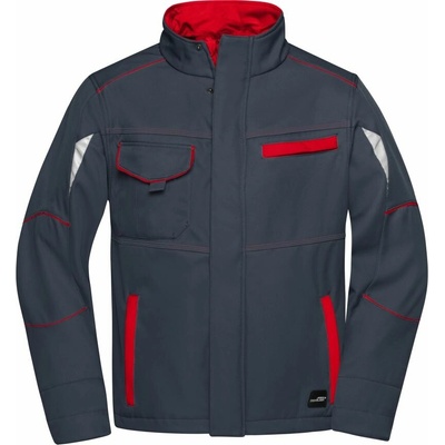 James & Nicholson JN 851 pracovná letná softshellová bunda Color 02.0851 carbon/red