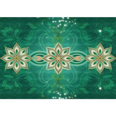 Preinterier FT4684 Fototapeta na stenu Tyrkysovo zlatý ornament vlies 104cm x 70cm