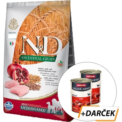 N&D Low Grain Adult Medium & Maxi Chicken & Pomegranate 12 kg