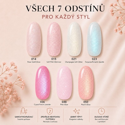COSMONAIL French Base LL Glitter Rose Gold Glow 014, 15 ml