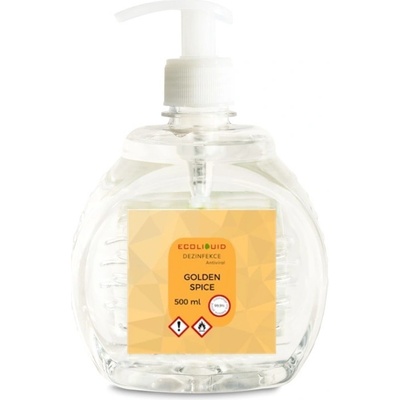Ecoliquid Antiviral dezinfekce na ruce pumpička golden spice 500 ml