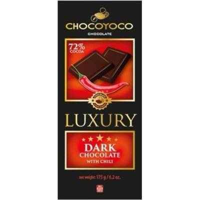Chocoyoco Luxury hořká s chilli vločkami 72% 175 g