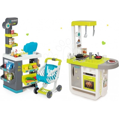 Smoby set kuchynka elektronická Cherry so zvukmi+ obchod zvukový s pokladňou a potravinami 310908-6