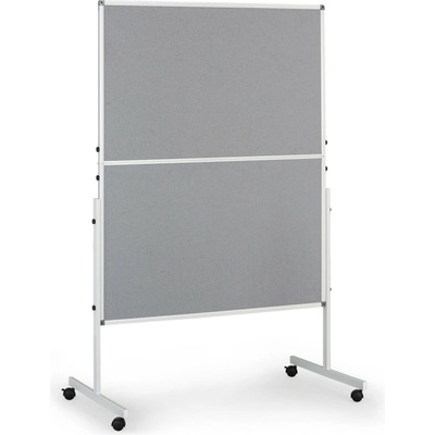 B2B Partner Mobilní informační tabule, sklopná, šedá látka, 1200 x 1500 mm