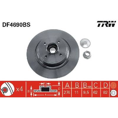 TRW Brzdový kotúč DF4690BS