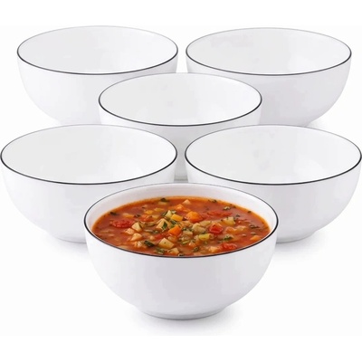 Altom Design Solen Line Mísy na polévku salátové mísy skleněné 690 ml 15 cm 6 ks