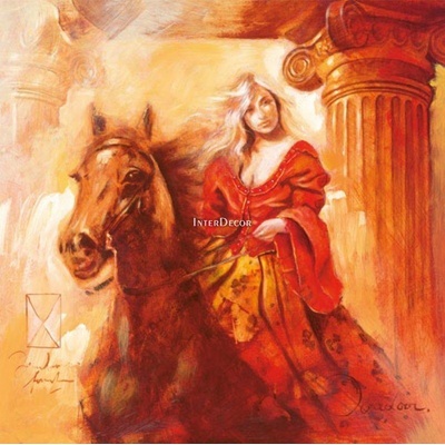 Dívka na koni 1 deska 70x70